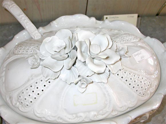 Italian white ironstone covered tureen